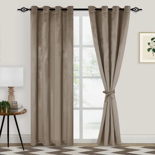 Vista 69 de XWZO Cortinas de terciopelo azul de 63 pulgadas de largo, elegantes cortinas de lujo suaves para sala de estar, aislamiento térmico, oscurecimiento