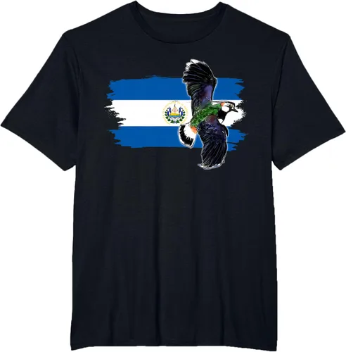 Vista 39 de Camiseta con la bandera de El Salvador, mapa de El Salvador, camiseta de Salvador para mujer, Negro