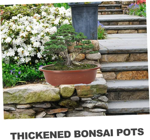 Vista 7 de HANABASS 4 macetas de plástico para decoración de habitación, macetas de jardín para interiores y exteriores, bonsái, macetas de plástico