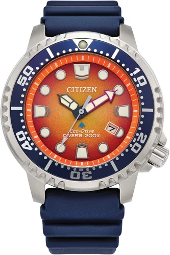 Vista 10 de Citizen Promaster Dive Eco-Drive Watch, 3-Hand Date, ISO Certified, Luminous Hands and Markers, Rotating Bezel