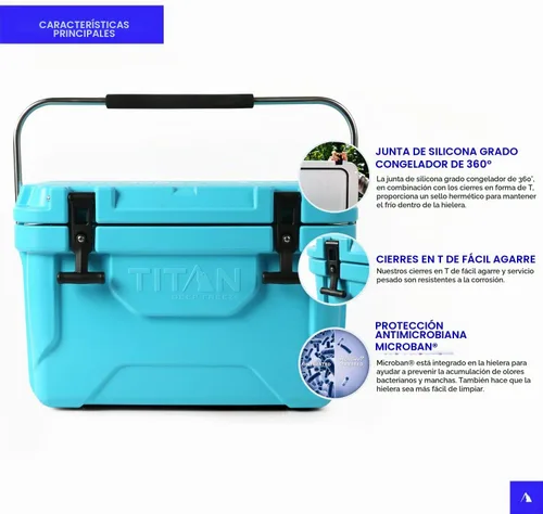 Vista 2 de Titan Hard Ice Chest Cooler Roto Cooler con protección Microban y aislamiento de congelación profunda