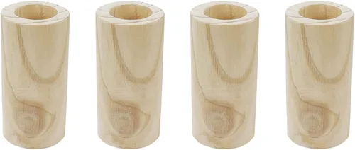Vista 11 de 4 elevadores cilíndricos de madera para sofá, silla, mesa Inner Dia.1.69",Increase Height 2",Wooden Solid Original Color,DIY