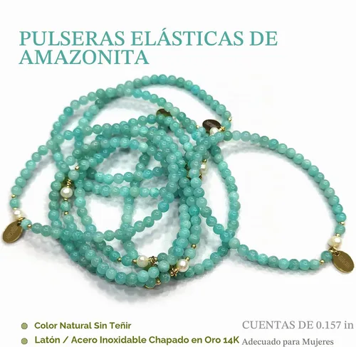 Vista 5 de Morchic - Pulsera elástica con cuentas de gemas naturales de 4 mm para mujeres, con perlas de agua dulce, regalo de cumpleaños de gemas energéticas