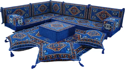 Vista 51 de arabicsofa Juego de Sofá Majlis Árabe de Esquina en Forma de L – Cojín Modular de Piso con Almohadas de Respaldo