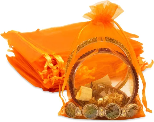 Vista 55 de TheDisplayGuys - Paquete de 48 bolsas de regalo de organza transparente negra de 2 x 2-3/4 pulgadas con cordón, bolsas de regalo para joyas, bolsas
