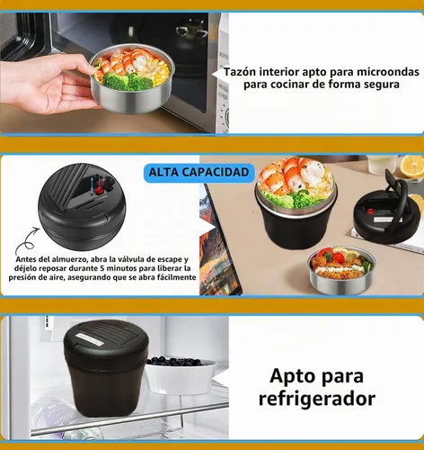 Vista 6 de Tarro térmico para alimentos calientes, 40 onzas, recipientes térmicos para sopa con tapa, boca ancha aislada al vacío de acero inoxidable a prueba