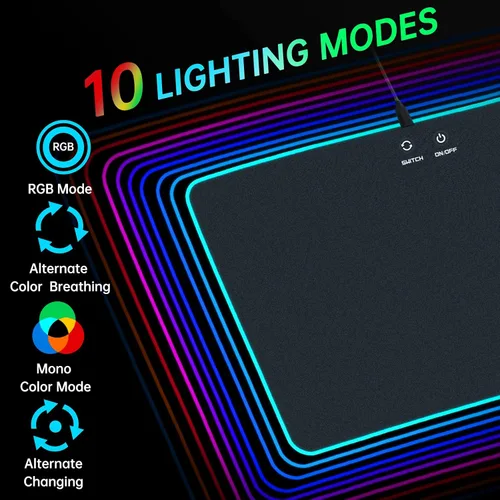 Vista 2 de Gaming Mouse Pad Micro Texture Surface Anti-Slip Rubber Base Waterproof Mouse Pad Laptop Gaming 13.77X 10.03 X 0.19Inch
