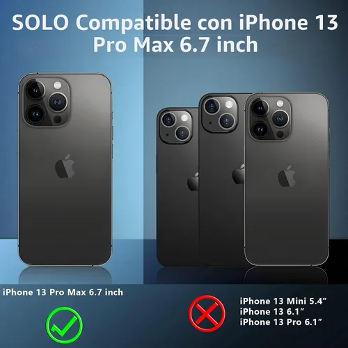 Vista 2 de Red2Fire Diseñado para iPhone 13 Pro Max, con protector de pantalla integrado de 360 ° cubierta protectora de cuerpo completo, resistente, ligera