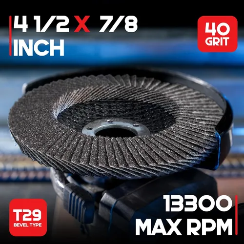 Vista 2 de EZARC Discos de solapa de 4-1/2 pulgadas para amoladora angular, paquete de 50 discos de lijado de solapa, abrasivos de óxido de aluminio tipo 29