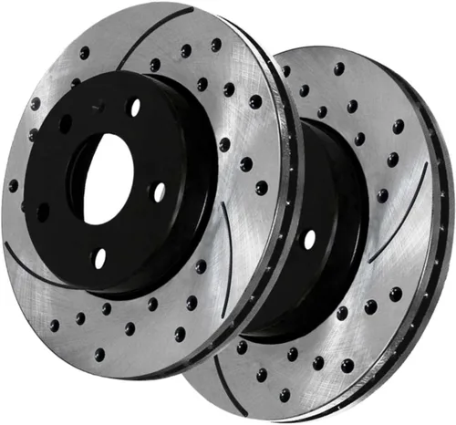 Vista 3 de Par de rotor de freno ranurado perforado delantero compatible con carro convertible Hatchback PR44170LR