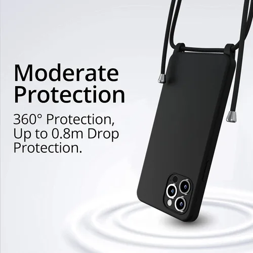 Vista 5 de Funda de teléfono con correa cruzada para iPhone 12 Mini, cuerda ajustable, cordón de cuello para cinturón, cordón de separación, resistente a