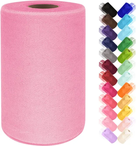 Vista 31 de Rollo de tela de tul de 6 pulgadas por 100 yardas (300 pies) cinta de tul malla transparente para bricolaje, falda tutú, envoltura de regalos, boda