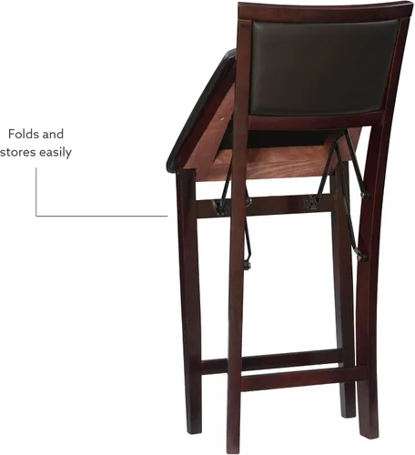 Vista 16 de Linon Faulkner - Taburete plegable de 24 pulgadas, color marrón oscuro y espresso