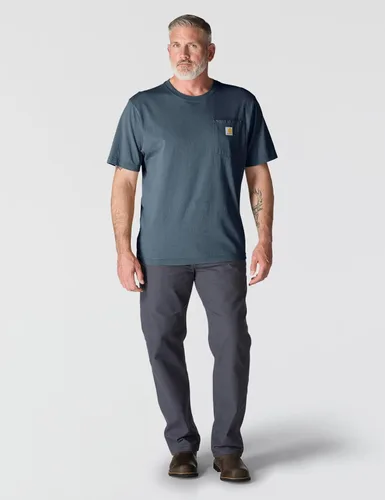 Vista 3 de Carhartt Camiseta con bolsillo Iconic K87 para hombre Piedra azul