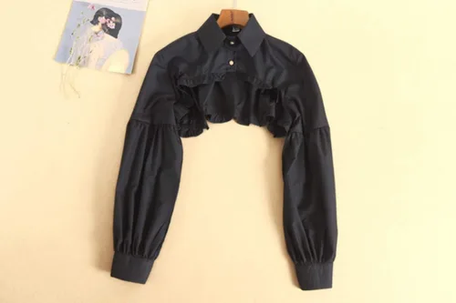 Vista 3 de Blusa desmontable Dickey con cuello falso, media camisa, cuello corto