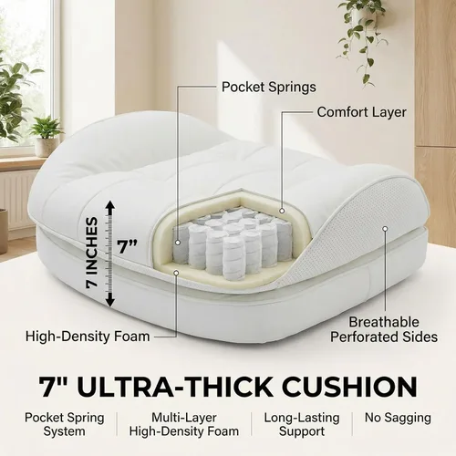 Vista 7 de Efomao Silla de oficina blanca grande y alta con reposapiés, silla ergonómica de respaldo alto para computadora con reposabrazos ajustables, asiento