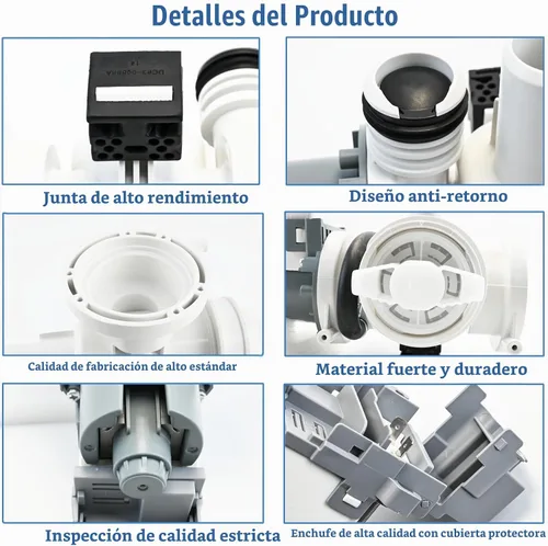 Vista 4 de DC97-20621A, DC97-20621C, DC97-17999N Conjunto de bomba de drenaje (OEM) Compatible con lavadora Samsung (algunos modelos), número de reemplazo