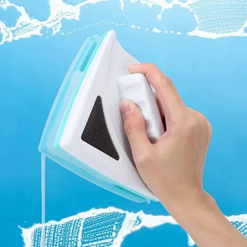 Vista 8 de Limpiaparabrisas magnético para ventana, limpiador de vidrio de doble cara, eficiente limpiador de ventanas magnético con cuerda de seguridad