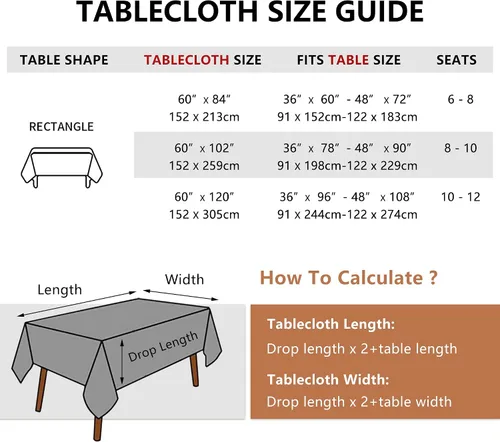 Vista 6 de Mantel rectangular – 60 x 84 pulgadas, color champán, mantel rectangular de poliéster lavable para mesa de 4 pies, resistente a las manchas y a