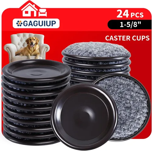 Vista 12 de Copas para ruedas de muebles de 4 pulgadas redondas para base de alfombra, deslizadores de muebles reutilizables para pisos de madera dura