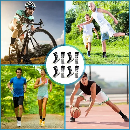 Vista 5 de Paquete de 4 calcetines de fútbol antideslizantes para hombre, calcetines de fútbol para jóvenes, calcetines antideslizantes para niños y mujeres