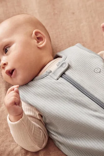 Vista 4 de MORI Saco de dormir unisex acanalado para bebé con cremallera frontal, cómodo y ajustable, saco de dormir de 1.5 TOG para niños y niñas pequeños