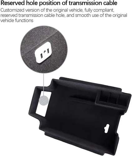 Vista 4 de para XT5, bandeja organizadora de apoyabrazos compatible con accesorios Cadillac XT5 2019 2018 2017 2016, inserto de reposabrazos