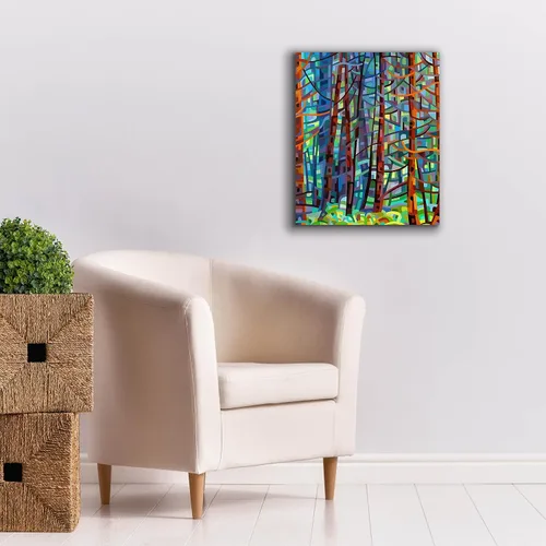 Vista 7 de Epic Graffiti 'in A Pine Forest' de Mandy Budan, arte de pared en lienzo, 20 x 24 pulgadas