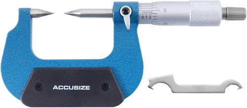 Vista 2 de Accusize Industrial Tools - Micrómetro de punta con punta de carburo de 0-1'' x 0.0001'', en caja ajustada, 2004-1001 30 Deg Point for Small Grooves