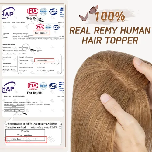 Vista 167 de Rich Choices Pelucas con topper de cabello para mujeres, cabello humano real 100% Remy, sin flequillo, para mujeres con adelgazamiento en la parte