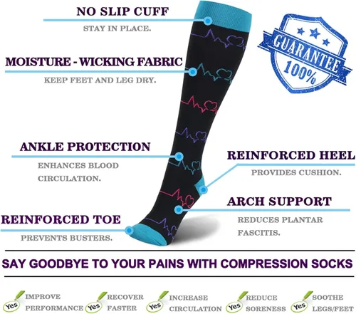 Vista 3 de Compression Socks For Women And Men 20-30Mmhg-Circulation Support Socks (4 Pairs) -Best Support For Nurses,Running,Athletic