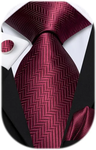 Vista 10 de Hi-Tie Corbatas de seda para hombre con estampado de cachemira, conjunto de corbata cuadrada, pañuelo de bolsillo y gemelos para negocios formales