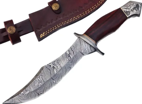 Vista 10 de Poshland REG-109 Cuchillo Bowie hecho a mano de acero D2 de 15.25 pulgadas, mango de madera maciza