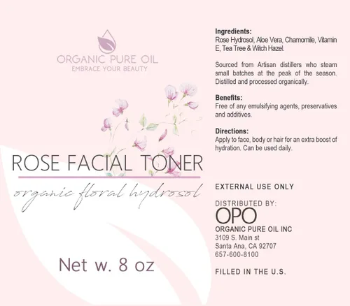 Vista 2 de OPO Spray de tóner facial de agua de rosas, agua de rosas búlgara natural con aloe, árbol de té, hamamelis, hidratante y rejuvenecedor para cara