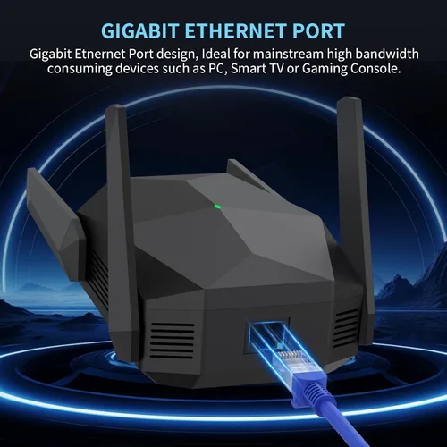 Vista 5 de Extensor de Rango WiFi 6 AX3000 de 2025, Extensor de Señal WiFi con Puerto Ethernet Gigabit, Repetidor WiFi de Banda Dual (2.4G y 5.8G) Cubre hasta