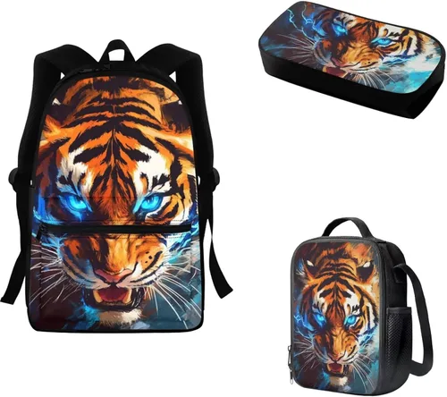 Vista 98 de FOR U DESIGNS Fuego baloncesto impreso niños escuela mochilas viaje mochila libro bolsa