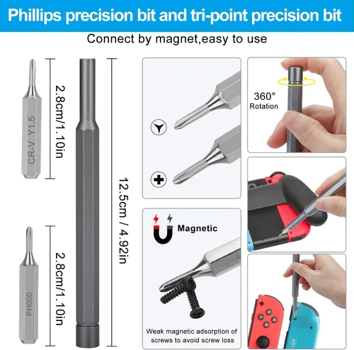 Vista 4 de EEEKit Joystick Replacement for Joycon, 3D Analog Thumb Stick Repair Kit for Switch, Switch Lite and OLED, 68PCS