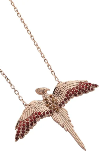 Vista 4 de Collar Fawkes de plata de ley bañado en oro rosa con cristales, Plata esterlina, Cristal