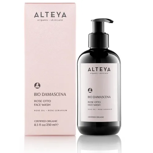 Vista 2 de Alteya Organics Lavado facial orgánico certificado USDA Cuidado de la piel 8.5 fl oz/8.5 fl oz Bio Damascena galardonado limpiador facial con aceite