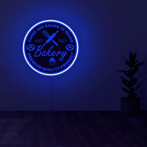 Vista 2 de Letrero de neón personalizado para panadería, letrero de acrílico para panadería, noche ligera de panadería, decoración de pared de panadería Bakery