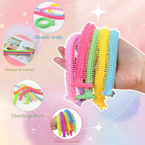 Vista 3 de 20 piezas de juguete antiestrés elástico, juguete de cuerdas elásticas coloridas para regalo del día del niño, para niños, adultos, niños, niñas
