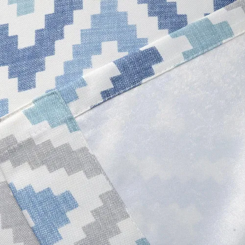 Vista 5 de Melodieux - Cortinas con ojales para ventana estilo Chevron para sala de estar, 52 x 96 pulgadas, color azul (1 panel)