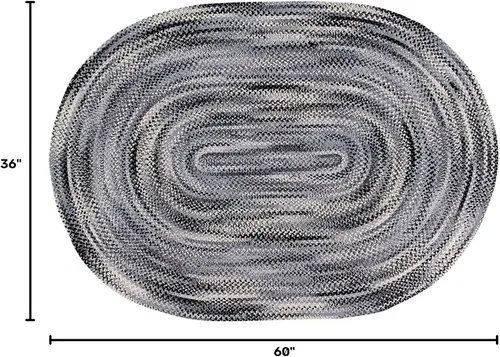 Vista 3 de Better Trends Alfombra trenzada degradada, 36 x 60 pulgadas, ovalada, reversible y duradera, 100% algodón suave, ideal para sala de estar, Beige