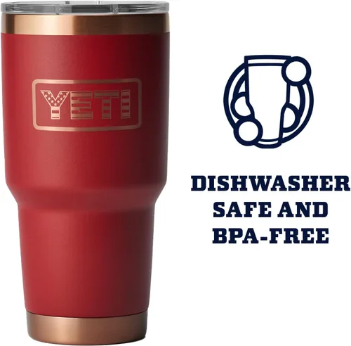 Vista 4 de YETI Rambler - Vaso aislado al vacío de acero inoxidable de 30 onzas con tapa MagSlider