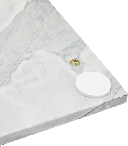 Vista 3 de Juvale Bandeja para servir de mármol, 15 x 7.5 pulgadas, rectangular, moderna, dorada y blanca, bandeja de mesa auxiliar con asas doradas