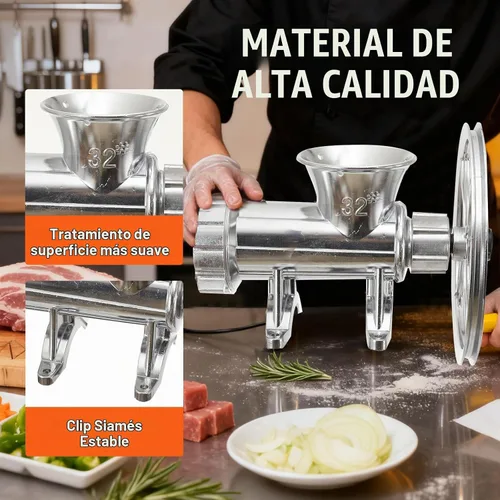 Vista 4 de Picadora manual de carne y verduras, picadora de carne separada