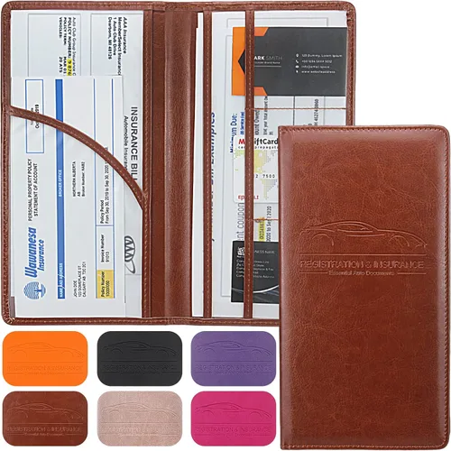 Vista 9 de LumiMokki Portador Premium de Tarjeta de Registro de Automóvil y Seguro con Cierre Magnético, Organizador de Automóvil para Guantera del Vehículo