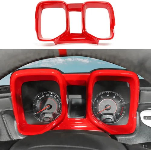 Vista 9 de CheroCar Para Chevrolet Camaro Dashboard Cover Panel Trim Decoración Compatible con Chevrolet Camaro 2010-2015 (negro)