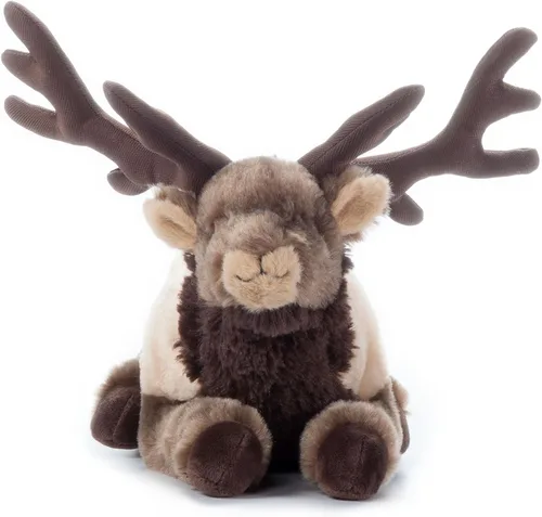 Vista 2 de The Petting Zoo Peluche de alce, regalos para niños, animales salvajes del zoológico Onez, juguete de peluche de alce de 12 pulgadas