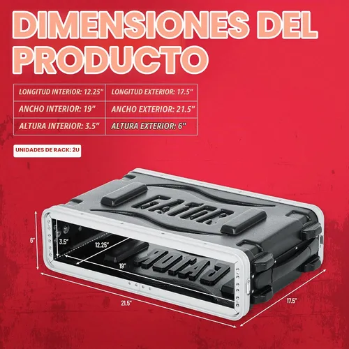 Vista 5 de Audio Rack Gator 10U, Estándar (GR-10L).